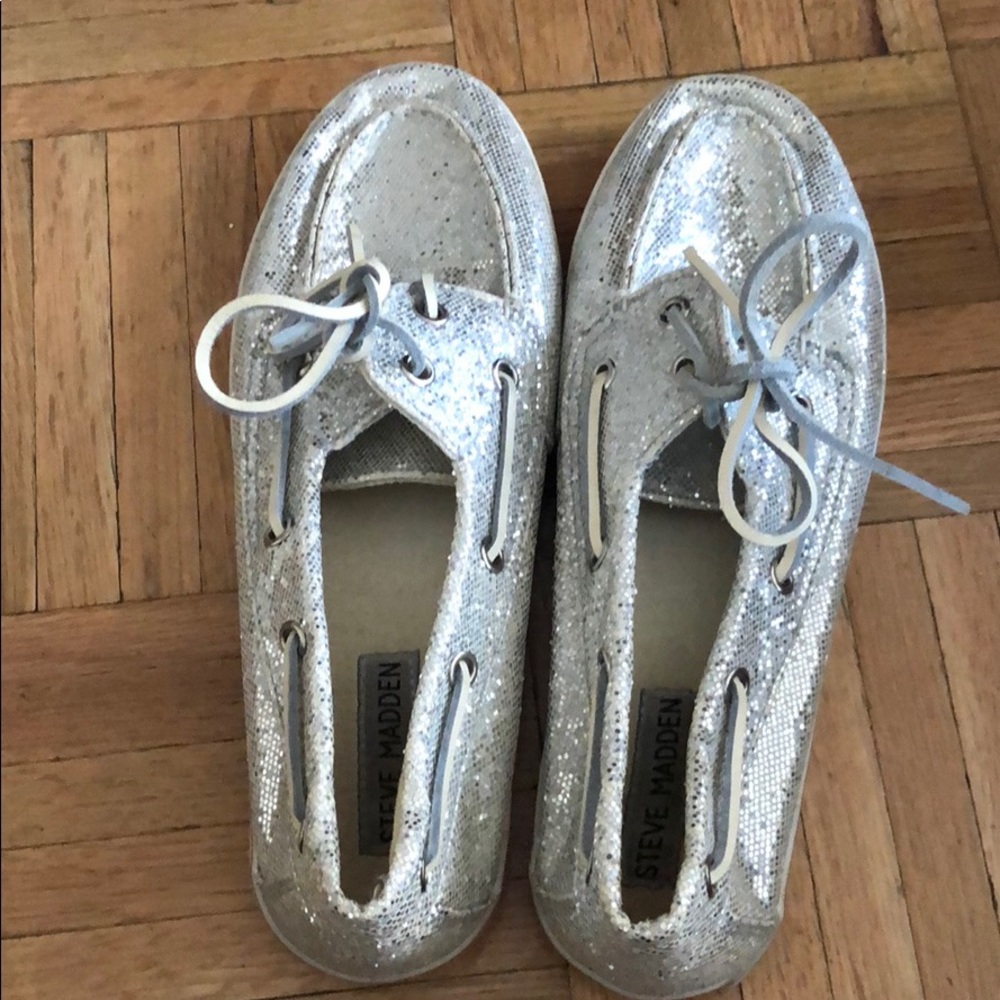 steve madden yachtt sparkle silver  sneakers